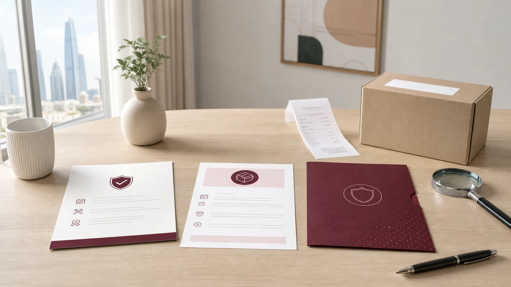 Warranty, return policy, and paid protection documents for online shopping